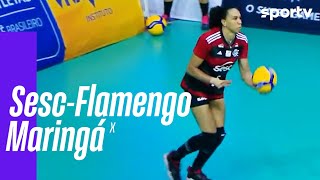 SESCFLAMENGO 3 X 0 MARINGÁ  MELHORES MOMENTOS  SUPERLIGA FEMININA DE VÔLEI  sportv [upl. by Assirrec265]