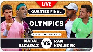 NADAL  ALCARAZ vs RAM  KRAJICEK • Paris Olympics 2024 • LIVE Tennis Play by Play Stream [upl. by Gaskin708]