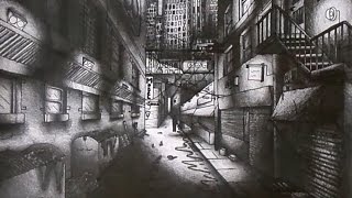 One Point Perspective Drawing  Time Lapse [upl. by Libys]