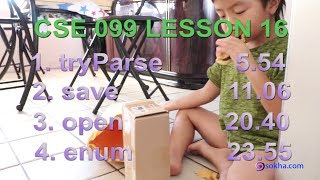 CSE 099 Lesson 16  Enum Save Open TryParse [upl. by Mayberry]