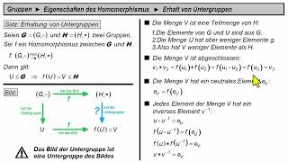 Gruppen ► Eigenschaften des Homomorphismus ► Erhalt von Untergruppen [upl. by Phina]