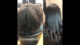 How to Flat Iron THIIIIIICK Natural Hair 🤯😱 [upl. by Earla]