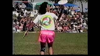 Freestyle frisbee 1st Team Sideout Tom Leitner Skippy Jammer Larry Imperiale 1990 US Open [upl. by Regen694]