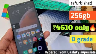 Unboxing POCO F1 256gb D grade ₹4610🔥  Second hand mobile Cashify supersale  refurbished iphone [upl. by Adnwahsar]