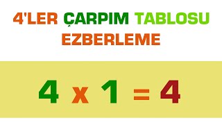 ÇARPIM TABLOSU  4LER ÇARPIM TABLOSU EZBERLEME [upl. by Sira841]