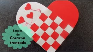 Tarjeta de corazón trenzado de papel para el día de San Valentín [upl. by Eyllek]