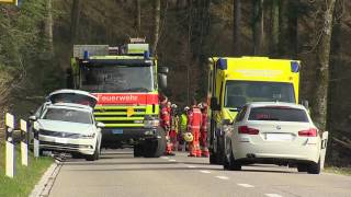 Zell ZH Lieferwagen prallt gegen Baum  Zwei Verletzte [upl. by Berke885]