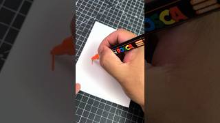 Fun creative ways to use Posca markers 😱 posca art shorts [upl. by Dercy553]