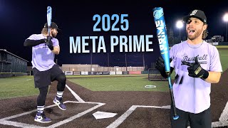 Hitting with the 2025 META PRIME  USSSA Baseball Bat Review new exit velo PR [upl. by Yrehc]