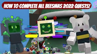 ALL BEESMAS QUESTS GUIDE  How to complete Beesmas 2022  Bee Swarm Simulator Roblox [upl. by Ahsekad]