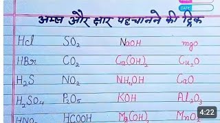 अम्ल और क्षार पहचानने की ट्रिक  acids and bases trick  science GK  Amla aur chhar ke sutra [upl. by Eltsirhc]