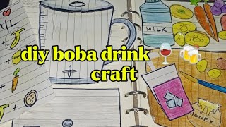 diy boba drink 🍷 milkshake [upl. by Llatsyrc]