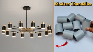 How To Make Wall Hanging Lamp  Modern Chandelier  Diy Wall Decor  Wall Decoration Ideas [upl. by Rajewski593]