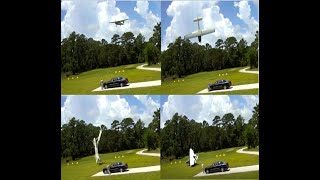 Cessna 182C Skylane crazy powerline strike at Holly Ridge Airport North Carolina 4August2022 [upl. by Geraldina4]