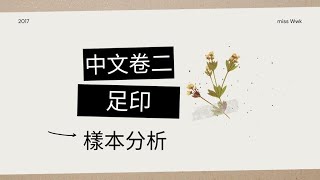 2017中文卷二：足印（樣本分析2） [upl. by Nirihs]