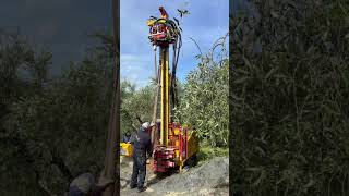 Our Massenza Mi4 drilling rig in action on a jobiste for the construction of a new 95 m water well [upl. by Eynaffit]