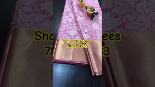 Tissue saree with brocade blouse with brocade Pallu hand stock available WhatsApp 7829764933 [upl. by Haliak462]