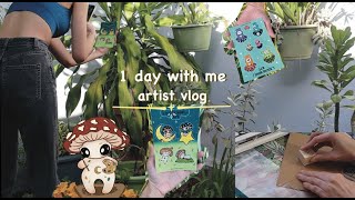 ✦Daily✦artist vlog🌿new sticker sheet✦packing ⋆stickerapp stickersheets [upl. by Croom798]