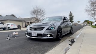 G37s Tein Spring Install [upl. by Aylatan]