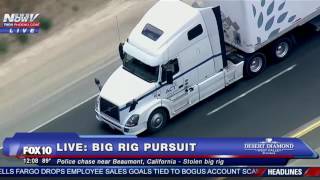 FULL Epic Police Chase  STOLEN BIG RIG Through Southern California  FNN [upl. by Larrabee]