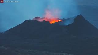 May 6 2024 Sunrise at the Erupting Iceland Volcano [upl. by Sachsse227]