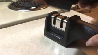 How to use a knife sharpener demonstration [upl. by Chrissa]