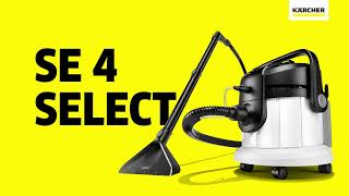 Clean Fibres of Textile Surfaces With The SE 4 Select Spray Extraction Carpet Cleaner  Kärcher UK [upl. by Iliram]