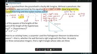 Alg II  58 Part 2  Problem Solving with Polynomials [upl. by Gnouhp]