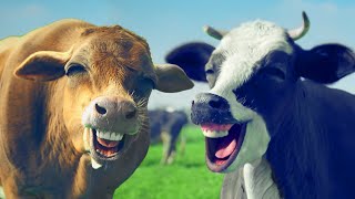 FUNNY COW DANCE 10 │ Cow Song amp Cow Videos 2024 [upl. by Enelam]