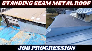 Standing Seam Metal Roof Install Progression part 12  Eustis Roofing [upl. by Elsbeth]