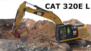 CAT 320E L excavator in action  Caterpillar Bagger in Bremen an der Weser Erdaushub [upl. by Rebekah768]