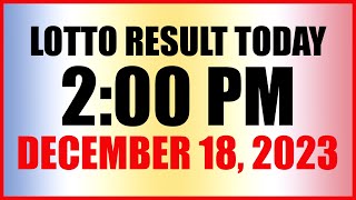 Lotto Result Today 2pm December 18 2023 Swertres Ez2 Pcso [upl. by Vinia]