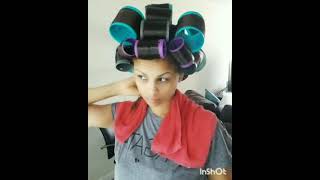 COMO HACERTE ROLOS HOW TO ROLLER SEThair rolos rollerset haircare tutorial silkpress [upl. by Trinl]