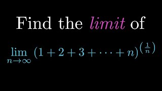 Find the limit of 123n1n as n goes to infinity [upl. by Gunar]