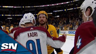 Avalanche and Predators Exchange Handshakes After Colorado Eliminates Nashville In 4 Games [upl. by Gnilsia]