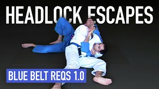 Headlock Escapes  Blue Belt Requirements 10 [upl. by Hodgson]