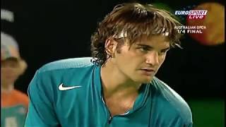 Federer v Agassi  2005 AO QF [upl. by Galvan]