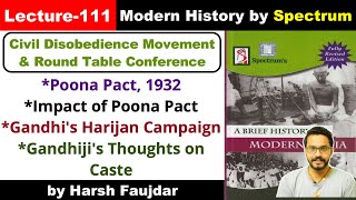 H111 Poona Pact 1932 Gandhijis Harijan Campaign amp Thoughts on Caste Spectrum Modern History UPSC [upl. by Lakim]