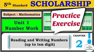 5th standard maths  Unit 1  Reading and writing numbers up to ten digit  practice exercise [upl. by Balling]