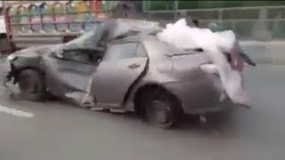 Toyota Corolla Accident  Pakistan [upl. by Oratnek]