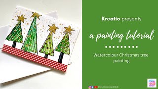 Make A Watercolour Christmas Tree Card In Under 5 Minutes christmasart christmascraftideas [upl. by Nepets]