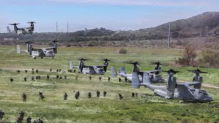 Massive US Marines V22 Invasion During Live Exercise [upl. by Ariada]