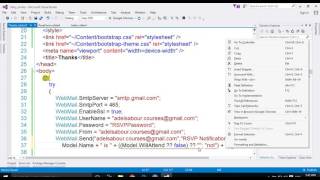 12 ASP NET MVC Course Your First MVC Application Sending Mail From WebMail Helper Method Razor [upl. by Berger270]