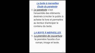 Le paratexte de quotLa boîte à merveilles quot [upl. by Healey634]