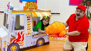 Jannie Pretend Play Cooking Giant Chicken With BBQ Food Truck Playset Toys [upl. by Vincenz]