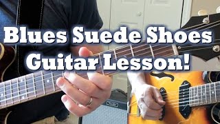 Rockabilly Guitar lesson Blue Suede Shoes solo 1 [upl. by Freedman]