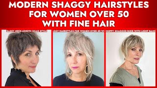 Modern Shaggy Hairstyles For Women Over 50 With Fine Hair [upl. by Aday107]