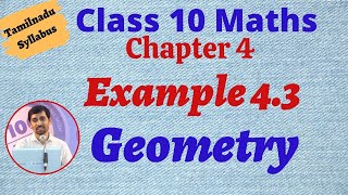 TN New Syllabus Maths Class 10  Example 43  Geometry  வடிவியல் [upl. by Boland388]