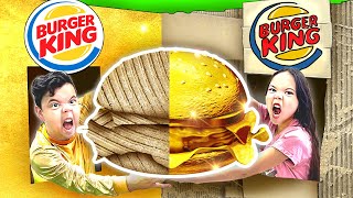 RICH VS BROKE BURGER KING  WE BUILD OUR AT HOME BURGERKING REATAURANT BY CRAFTY HACKS PLUS [upl. by Brittni924]