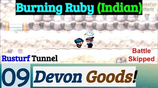 Pokemon Burning Ruby Indian Part 9 PokeFan Got Devon Goods In Rusturf Tunnel  GBA Rom Hack [upl. by Alexio]